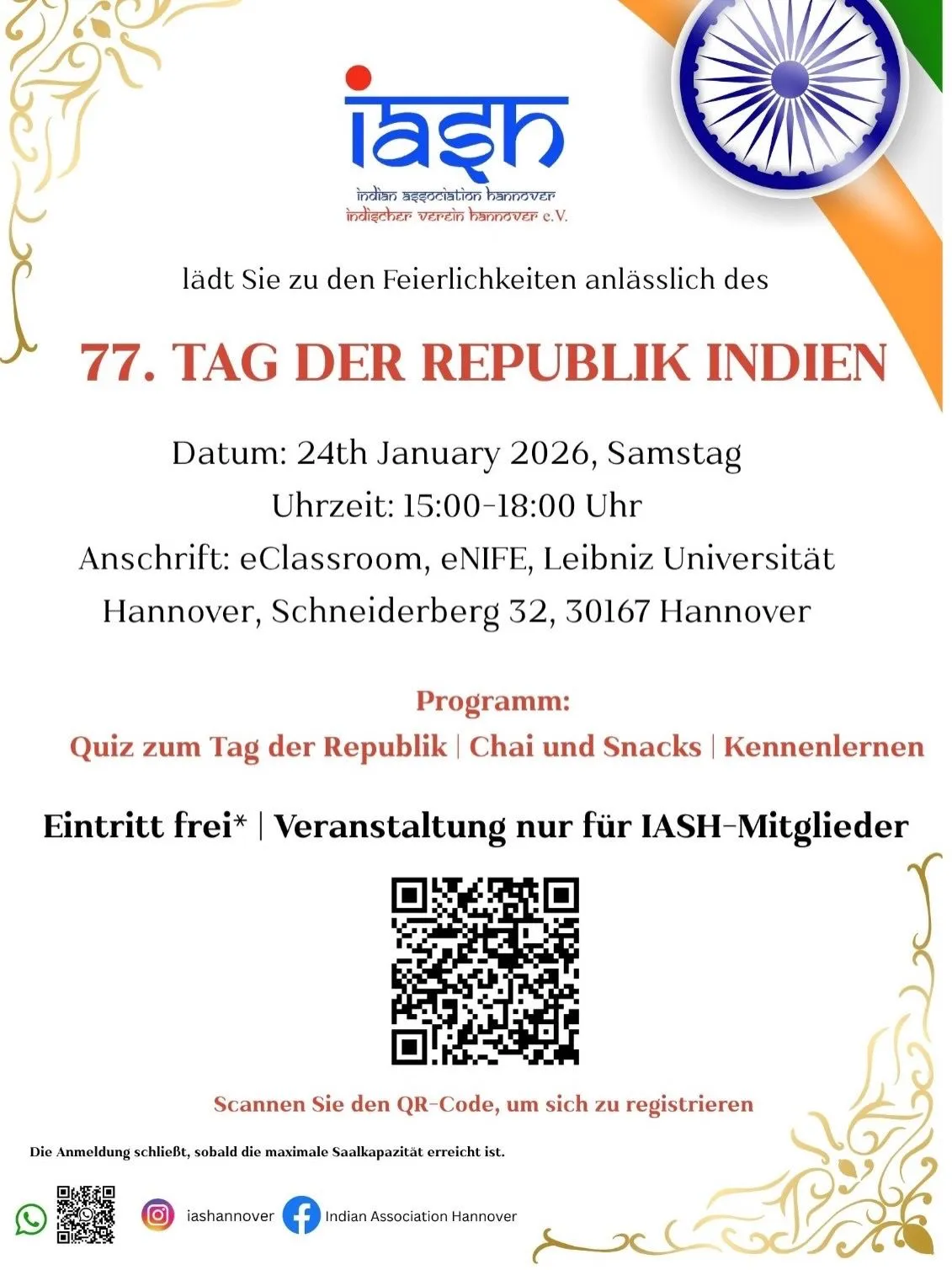 77th Republic Day of India 2026 – IASH Hannover
